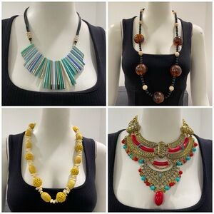🎄Four Costume and Statement Jewellery Necklaces